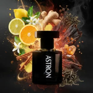 Royal Aroma Astron perfume bottle, inspired by Louis Vuitton Imagination, featuring a sleek design that reflects luxury, freshness, and modern masculine elegance