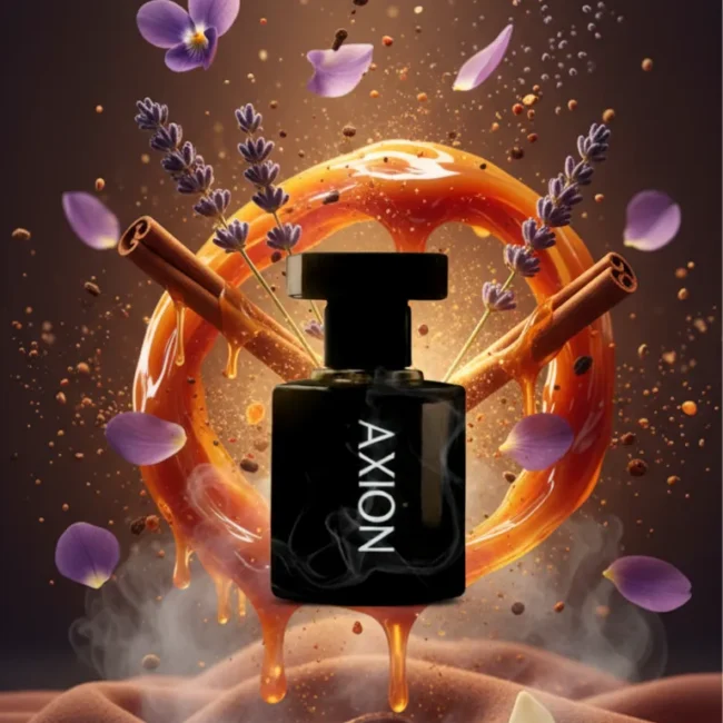 Axion for Men perfume bottle, inspired by Stronger With You, premium masculine fragrance with warm spices and lasting allure