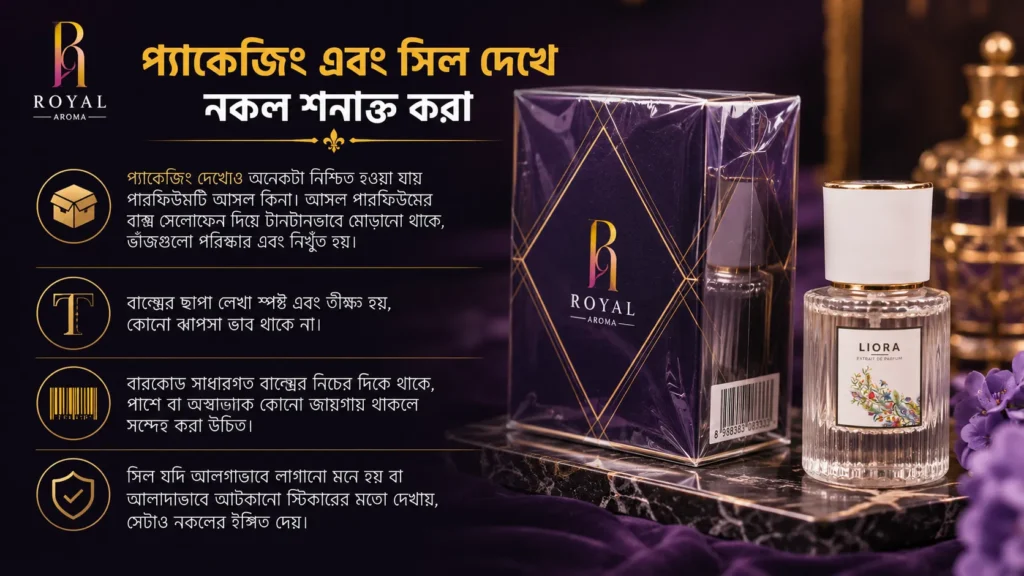 প্যাকেজিং এবং সিল দেখে নকল শনাক্ত করা